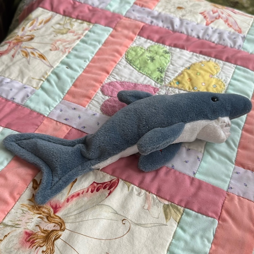 Vintage Ty Beanie Baby Crunch the Shark 1996 Collectible